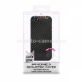 Силиконовый чехол на заднюю крышку iPhone 5 / 5S PURO Easy Chic Geometric Rhomby Cover, цвет black (IPC5GEO3BLK)