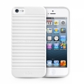 Силиконовый чехол на заднюю крышку iPhone 5 / 5S PURO Easy Chic Geometric Stripes Cover, цвет white (IPC5GEO2WHI)