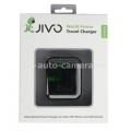 Универсальное международное сетевое зарядное устройство для iPhone, Samsung и HTC Jivo World Power Travel Charger 0,5А и 1,2А black (JI-1221)