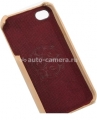 Замшевый чехол на заднюю крышку iPhone 4 и 4S SGP Genuine Leather Grip, цвет Vintage Edition Brown (SGP06836)