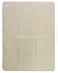 Кожаный чехол для iPad 3 и iPad 4 iHug Croco Case, цвет white