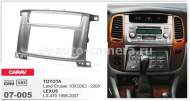 Переходная рамка для Lexus LX-470, Toyota Land Cruiser 2003-2007 2 Din RP-TYLC105 (Carav 07-005)