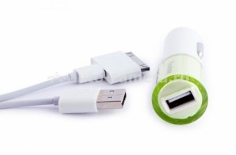 Автомобильное зарядное устройство для iPhone , iPad, Samsung и HTC с кабелем micro USB Yoobao Car Charger YB-204 + Cable micro USB, цвет Green (YB-204)