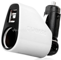 Автомобильное зарядное устройство для iPhone, iPad, Samsung и HTC Capdase Dual USB Car Charger PowerDrive Max 2.1A, цвет белый (CACB-DM02)