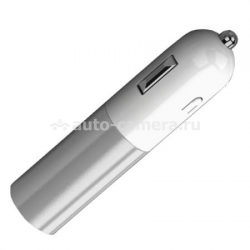 Автомобильное зарядное устройство для iPhone, iPad, Samsung и HTC Luardi Hi-Tech Car Charger 2А, цвет серебристый (lcaip009slv)