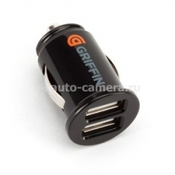 Автомобильное зарядное устройство для iPod и iPhone Griffin PowerJolt Dual Micro 1A с кабелем (GC23110)
