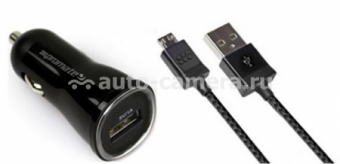 Автомобильное зарядное устройство для Samsung и HTC Promate UniCharge-M1, цвет Black
