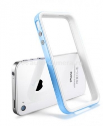 Бампер для iPhone 4 и 4S SGP Neo Hybrid 2S Snow, цвет голубой (SGP08354)