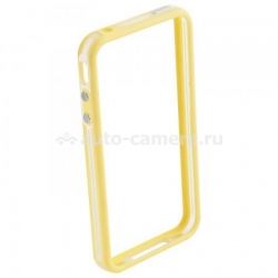 Бампер для iPhone 4S iBest, цвет желтый/белый (PKIPO4NSBP705)