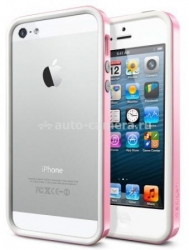 Бампер и комплект защитных пленок для iPhone 5 / 5S SGP Neo Hybrid EX Snow, цвет Sherbet Pink (SGP09531)