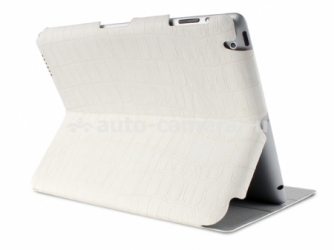 Чехол для iPad 3 и 4 PURO Safari Crocodile Cases, цвет white (IPAD2S3CROCOWHI)