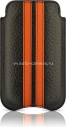 Чехол для iPhone 4 и 4S BeyzaCases Slimline Stripes, цвет flo black/orange (BZ16242)