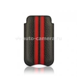 Чехол для iPhone 4 и 4S BeyzaCases Slimline Stripes, цвет flo black/red (BZ16235)