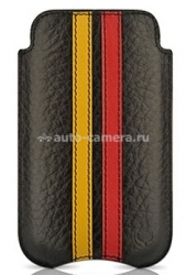 Чехол для iPhone 4 и 4S BeyzaCases Slimline Stripes, цвет flo black/yellow&red (BZ16358)