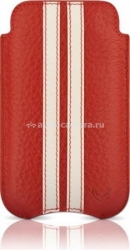 Чехол для iPhone 4 и 4S BeyzaCases Slimline Stripes, цвет flo red/white (BZ16266)
