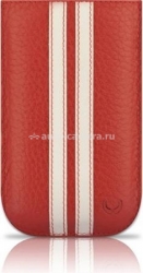 Чехол для iPhone 4 и 4S BeyzaСases Strap Stripes, цыет flo red/white (BZ16785)