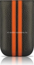 Чехол для iPhone 4 и 4S BeyzaСases Strap Stripes, цвет flo black/orange (BZ16754)
