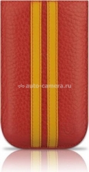 Чехол для iPhone 4 и 4S BeyzaСases Strap Stripes, цвет flo red/yellow (BZ16808)