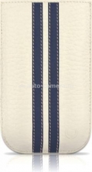 Чехол для iPhone 4 и 4S BeyzaСases Strap Stripes, цвет flo white/dark blue (BZ16860)