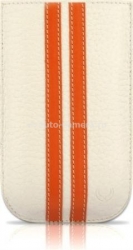Чехол для iPhone 4 и 4S BeyzaСases Strap Stripes, цвет flo white/orange (BZ16853)