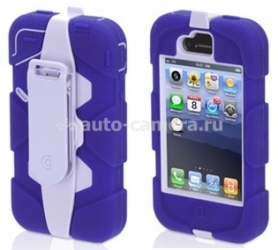 Чехол для iPhone 4 и iPhone 4S Griffin Survivor Case, цвет фиолетовый с белым (GB02894)