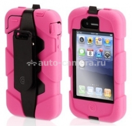 Чехол для iPhone 4 и iPhone 4S Griffin Survivor Case, цвет розовый с черным (GB02476)
