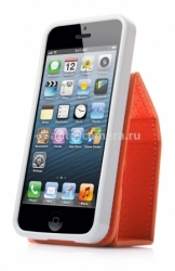 Чехол для iPhone 5 / 5S Capdase Folder Case Upper Polka, цвет orange/grey (FCIH5-UP7G)