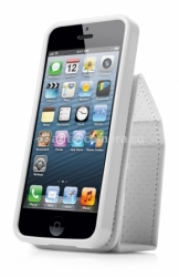 Чехол для iPhone 5 / 5S Capdase Folder Case Upper Polka, цвет white/grey (FCIH5-UP2G)