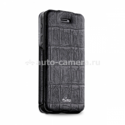 Чехол для iPhone 5 / 5S PURO Eco-Leather "Crocodile" w/vertical Flip, цвет black (IPC5CROCOBLK)