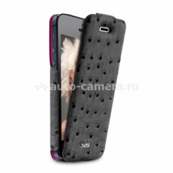 Чехол для iPhone 5 / 5S PURO Eco-Leather "Nandu" w/vertical Flip, цвет black (IPC5NANDUBLK)