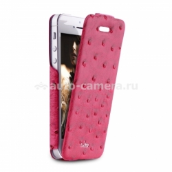 Чехол для iPhone 5 / 5S PURO Eco-Leather "Nandu" w/vertical Flip, цвет pink (IPC5NANDUPNK)