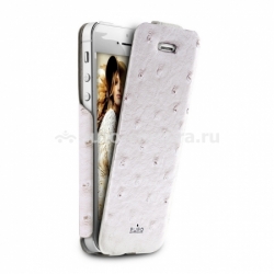 Чехол для iPhone 5 / 5S PURO Eco-Leather "Nandu" w/vertical Flip, цвет white (IPC5NANDUWHI)