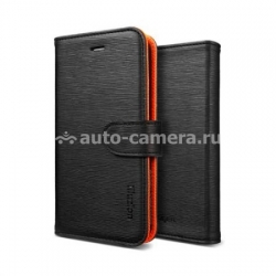Чехол для iPhone 5 / 5S SGP Leather Case illuzion Series, цвет mandarine black (SGP09527)