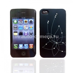Чехол на заднюю крышку для iPhone 4 и 4S iCover i4 Swarovski New Design, цвет Black (IP4-SW13-BK)