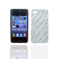 Чехол на заднюю крышку для iPhone 4 и 4S iCover i4 Swarovski New Design, цвет White (IP4-SW12-W)