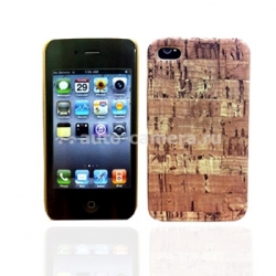 Чехол на заднюю крышку для iPhone 4 и 4S iCover i4 Wood Pattern 2, цвет коричневый (IP4-WP2)