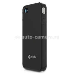 Чехол на заднюю крышку для iPhone 4 и 4S Macally Flexible protective case, цвет black (FLEXFITB-P4S) (FLEXFITB-P4S)