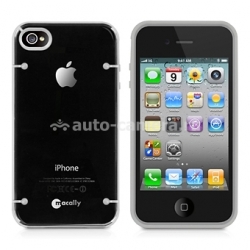 Чехол на заднюю крышку для iPhone 4 и 4S Macally Protective glo in the dark case, цвет black (GLODARKC-P4S) (GLODARKC-P4S)