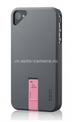 Чехол на заднюю крышку iPhone 4 и 4S Ego Hybrid Body 4GB, цвет gray/pink (HSU1EK001)