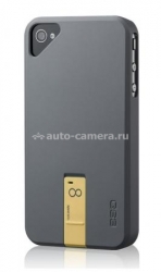Чехол на заднюю крышку iPhone 4 и 4S Ego Hybrid Body 4GB, цвет gray/yellow(HSU1EK003)