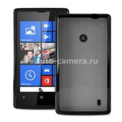 Чехол на заднюю крышку Nokia Lumia 520 PURO Clear Cover, цвет black (NK520CLEARBLK)