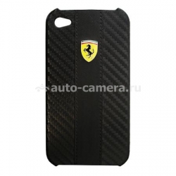 Чехол-накладка для iPhone 4 Ferrari Hard Challenge, цвет Black (FECHIP4G)
