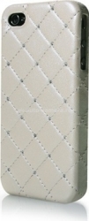 Чехол-накладка для iPhone 4/4S iCover Leather Swarovski, цвет Cream (IP4-LE-SW/CR)