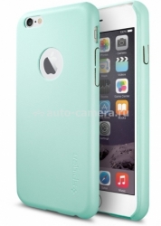 Чехол-накладка для iPhone 6 SGP-Spigen Leather Fit, цвет Mint (SGP11358)