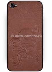 Чехол-накладка на заднюю панель для iPhone 4 и iPhone 4S Zagg LeatherSkin, цвет tan floral (ZGph4TF)