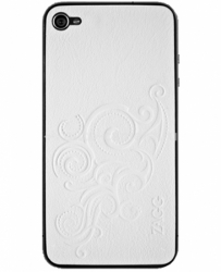Чехол-накладка на заднюю панель для iPhone 4 и iPhone 4S Zagg LeatherSkin, цвет white floral (ZGph4WF)