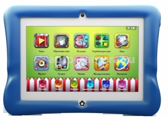 Детский планшет iKids (с защитным бампером в комплекте), цвет голубой