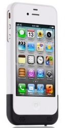 Дополнительная батарея для iPhone 4 и 4S Barey 1500 mAh, цвет бело-черный матовый