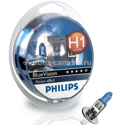 Галогенная лампа Philips H1 Blue Vision Ultra W5W 12258BVUSM 2 шт.