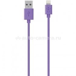 Кабель для iPhone 5 / 5S / 5C / 6 / 6 Plus, iPad 4 / Air / mini / mini 2 (retina) Belkin Lightning To USB ChargeSync Cable, цвет Purple (F8J023BT04PUR)